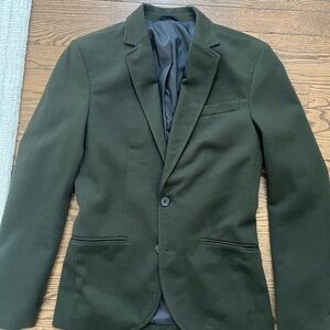 Zara Dark Olive Single-Breasted Blazer Small 36
